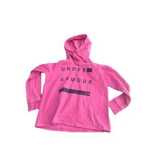 Under Armour Sweater Womens Medium Pink Logo Pullover Hoodie Ladies